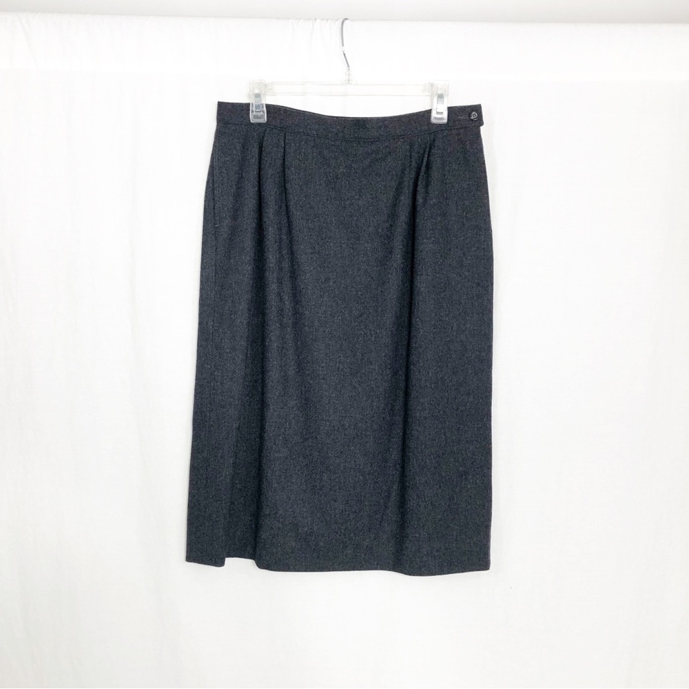 Pendleton Virgin Wool Midi Suit Skirt, Size 16, Charcoal Gray